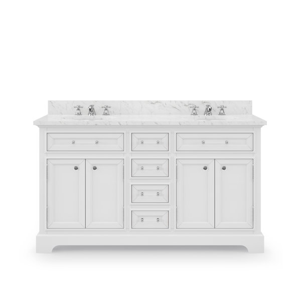 Water Creation Derby 60'' Freestanding Double Bathroom Vanity with Marble Vanity Top & Reviews